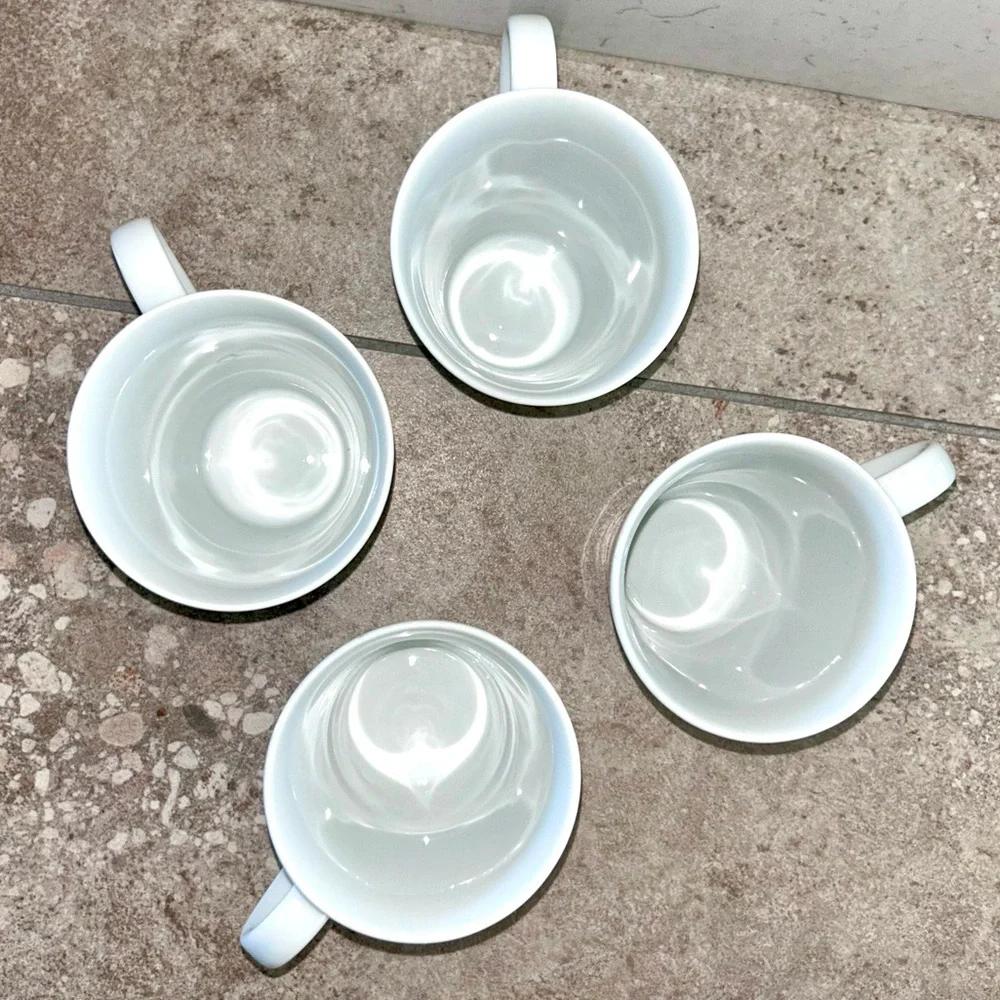 Crate and Barrel Coffee Mugs Tea Cups Set of 4 Retro Mid Century EUC